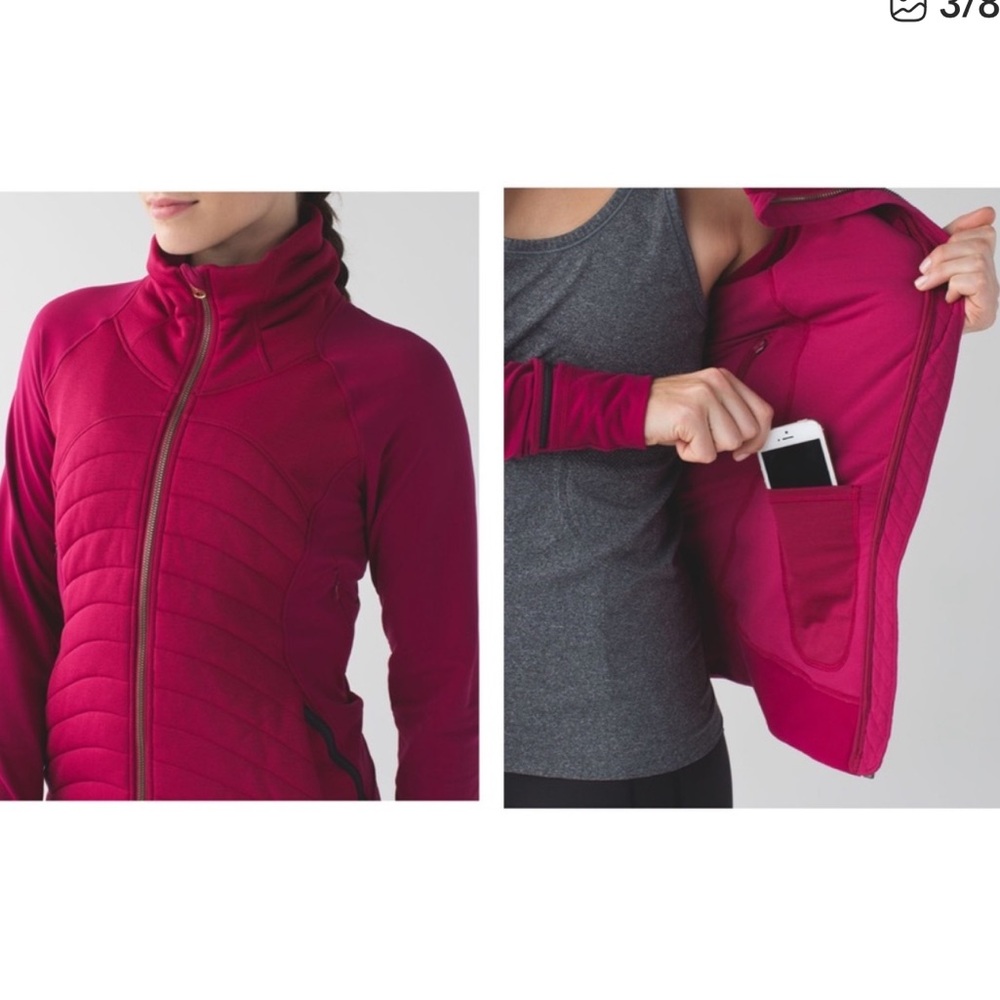 Lululemon Fleece Out Jacket Berry Rumble Size 4 - Picture 8 of 13